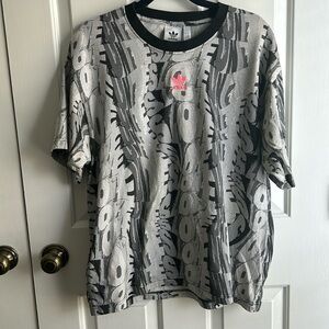 Adidas short sleeve black and gray love shirt